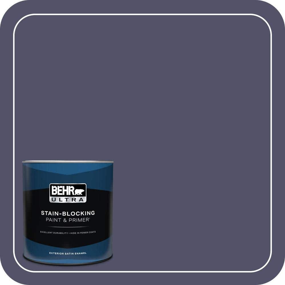 BEHR ULTRA 1 qt. #640F-7 Academy Purple Satin Enamel Exterior Paint & Primer