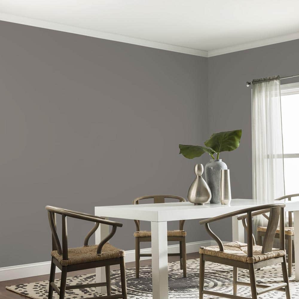 Glidden Premium 1 gal. PPG1007-6 Cool Charcoal Satin Interior Latex Paint (4)