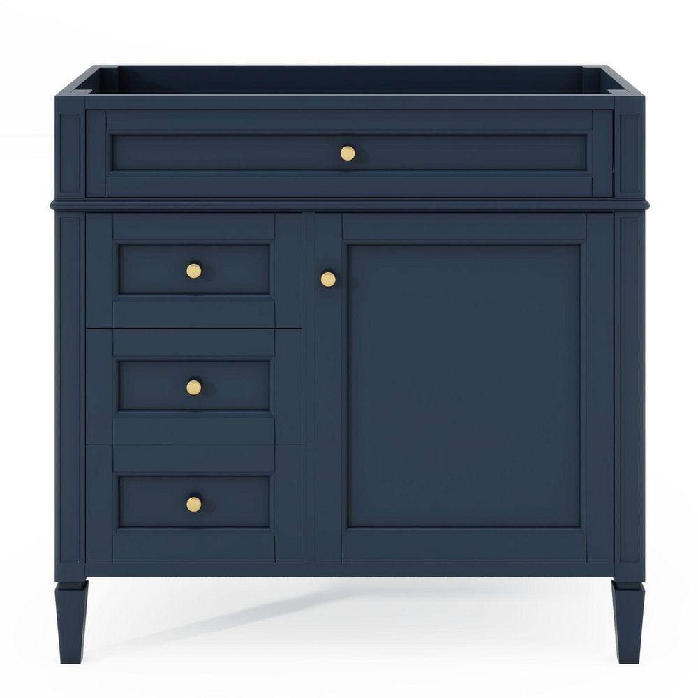 Unbranded 18.00 in. Modern Bath Vanity Cabinet without Top Sink-with 2 Drawers &Tip-out Drawer in Blue (2)