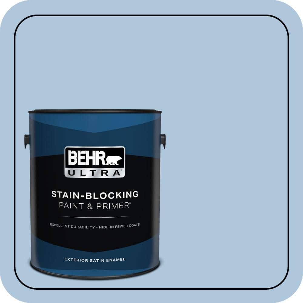 BEHR ULTRA 1 gal. #PPU14-13 Caspian Tide Satin Enamel Exterior Paint & Primer