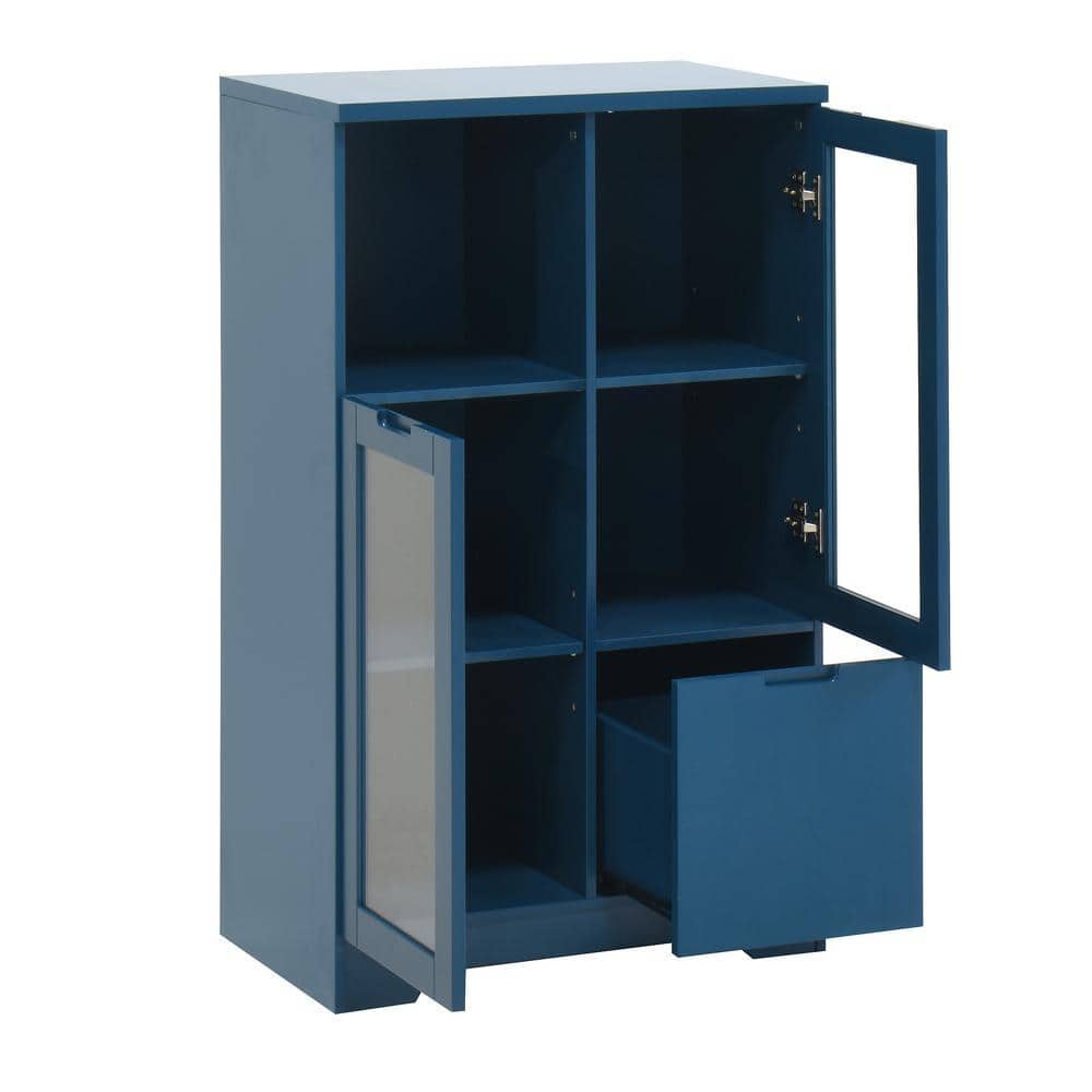 COWLOWN 25.6 in. W x 11.8 in. D x 39.4 in. H Bathroom Blue Linen Cabinet (1)