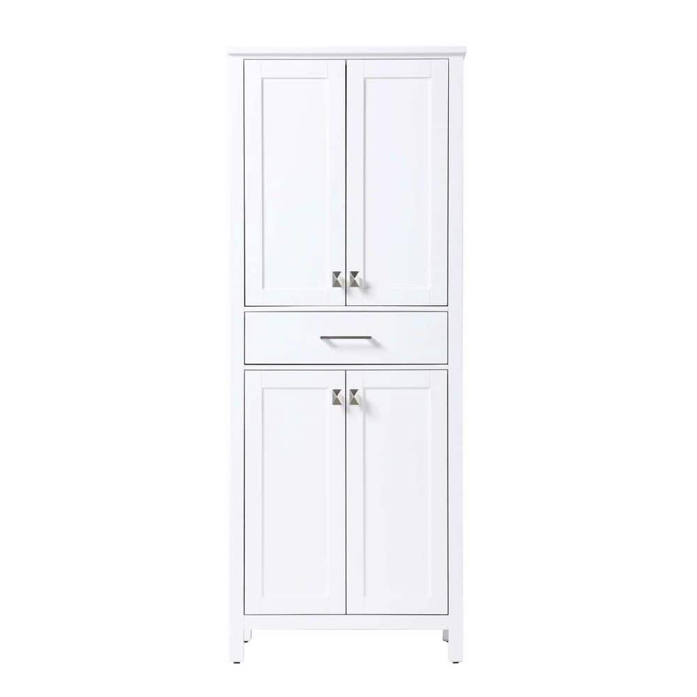 TIMELESS HOME 18 in. W x 72 in. D x in. H White Freestanding Linen Cabinet (1)