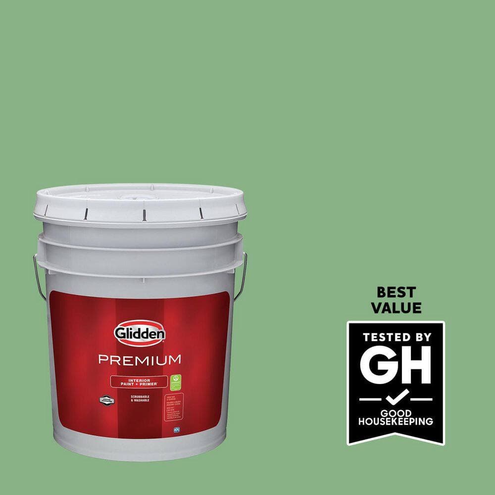 Glidden Premium 5 gal. PPG1131-5 Chatty Cricket Satin Interior Latex Paint