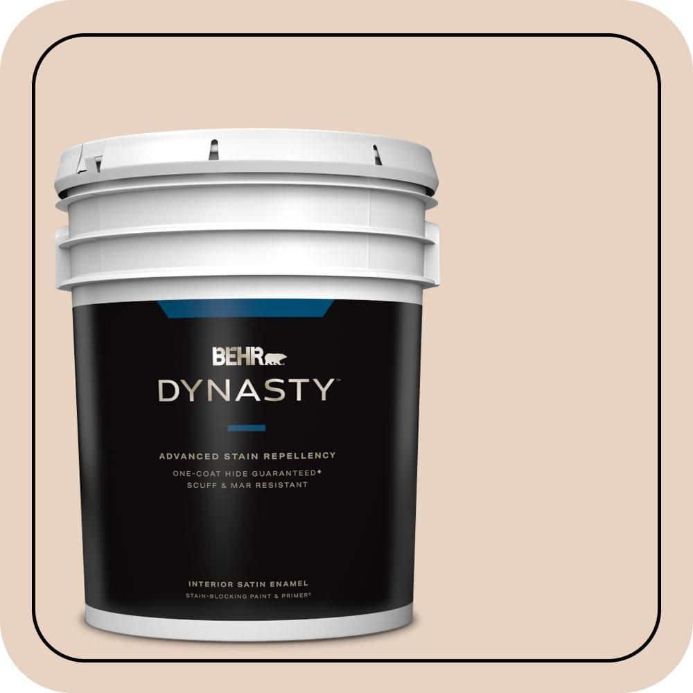 BEHR DYNASTY 5 gal. #S200-1 Conch Shell Satin Enamel Interior Stain-Blocking Paint & Primer