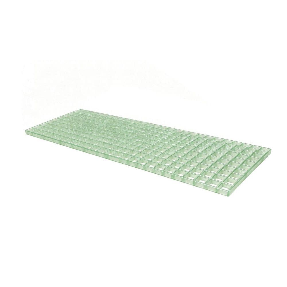Unbranded 1.07 ft. x 3.3 ft. Transparent Composite Fiberglass Grating Deck Tile for Drain Cover, Garage, Walkway, Patio Deck (1)