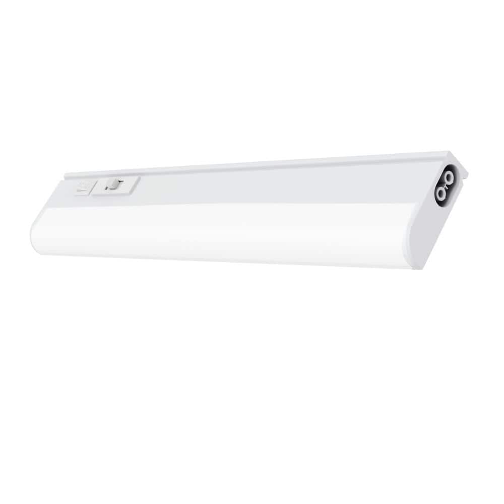 Commercial Electric 12 in. Plug-In White Integrated LED Linkable 2-Brightness Level Under Cabinet Light Task/Kitchen 5 Selectable White CCT (2)