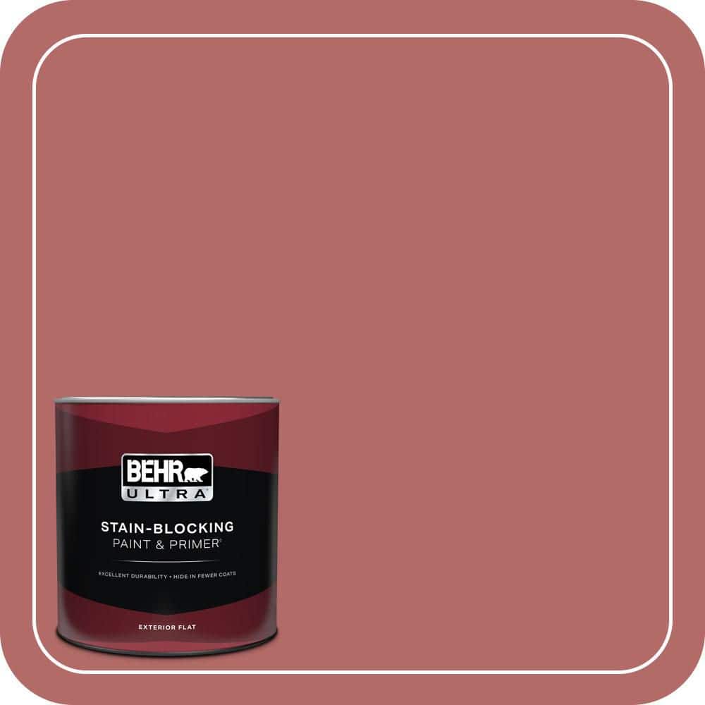 BEHR ULTRA 1 qt. #PMD-12 Desert Rose Flat Exterior Paint & Primer