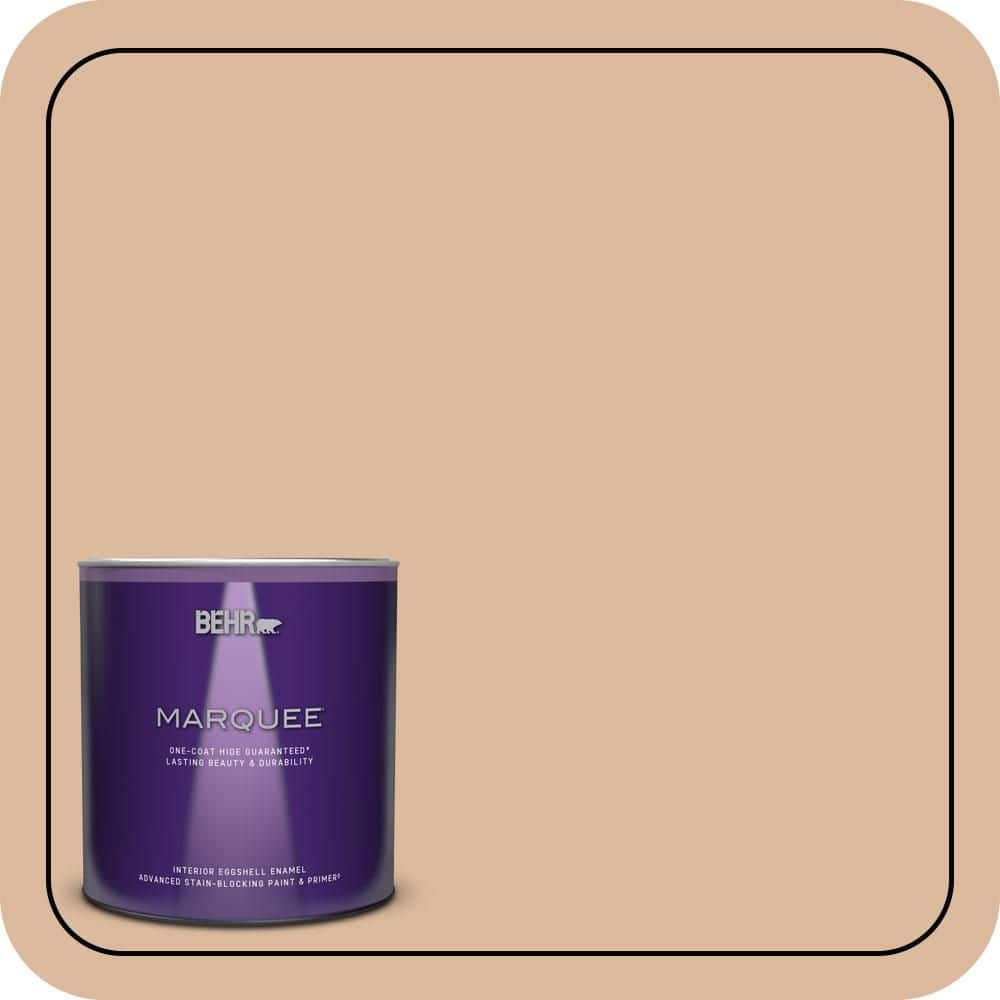 BEHR MARQUEE 1 qt. #PPU3-09 Pumpkin Cream Eggshell Enamel Interior Paint & Primer