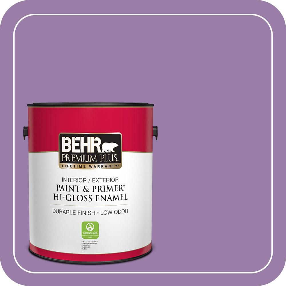 BEHR PREMIUM PLUS 1 gal. #MQ4-61 Lilac Intuition Hi-Gloss Enamel Interior/Exterior Paint & Primer