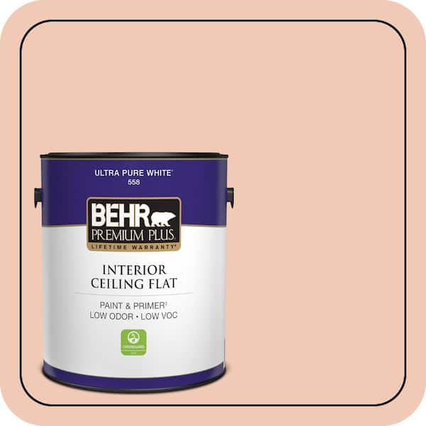 BEHR PREMIUM PLUS 1 gal. #M200-2 Fruit Salad Ceiling Flat Interior Paint & Primer (2)