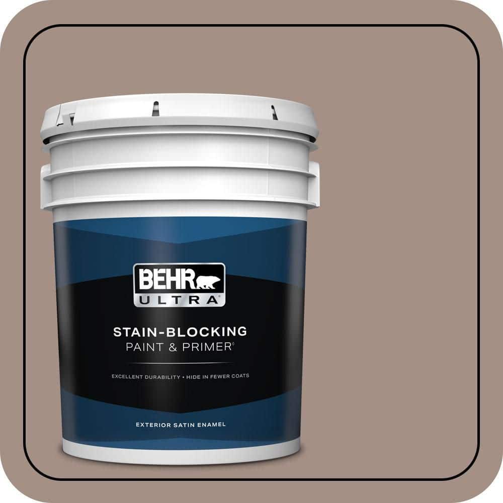BEHR ULTRA 5 gal. #MQ2-33 Parisian Cafe Satin Enamel Exterior Paint & Primer