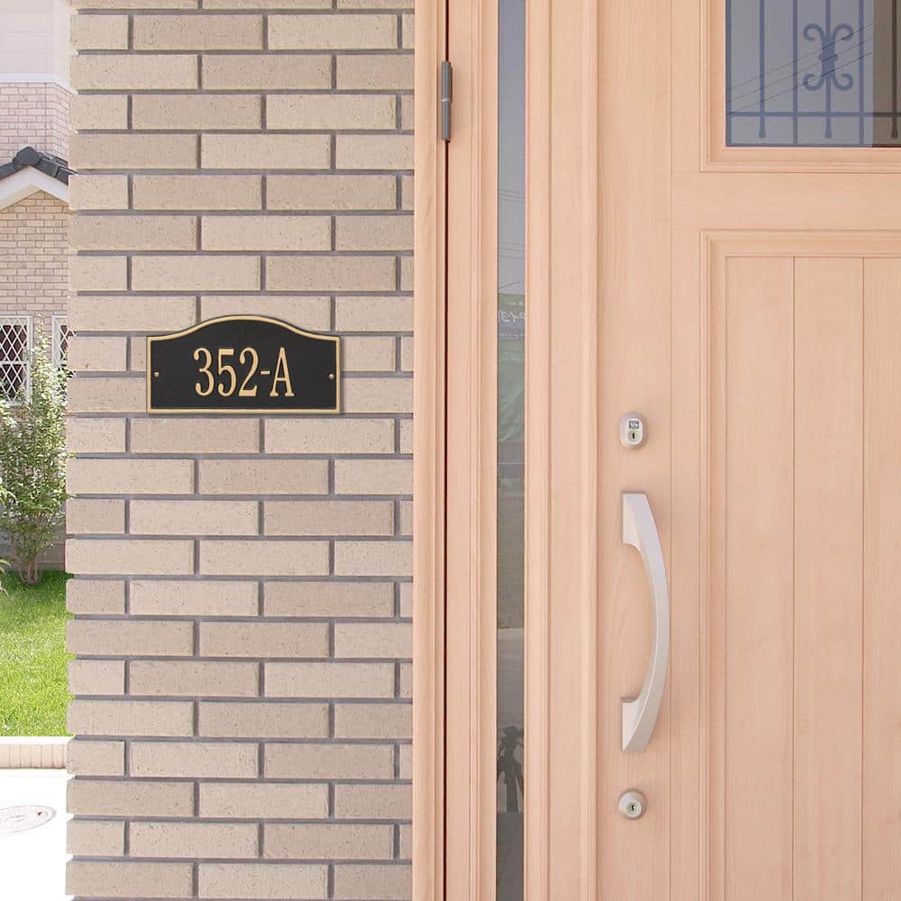 Whitehall Products Rolling Hills Rectangular Black/Gold Mini Wall 1-Line Address Plaque (2)