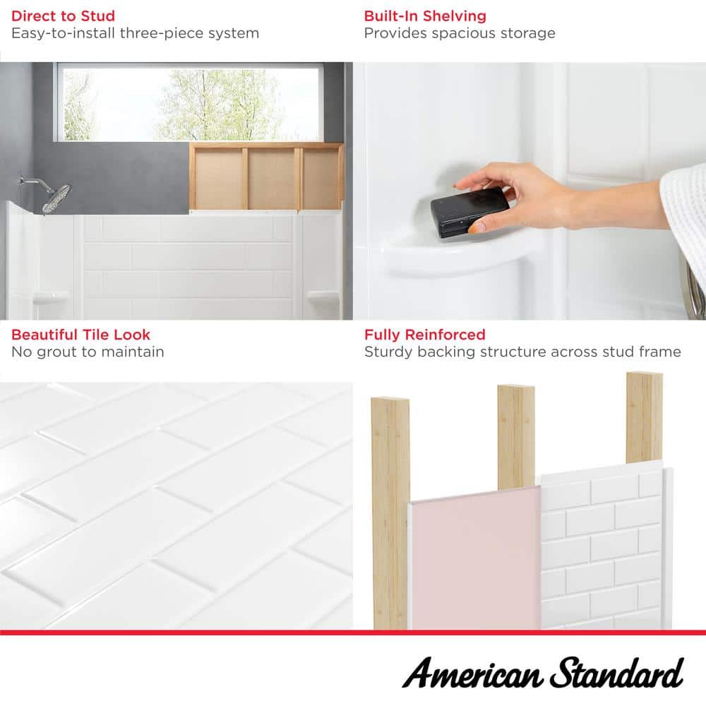American Standard Princeton PRO 60 in. W x 60 in. H 3 Piece Acrylic Tub in White (2)