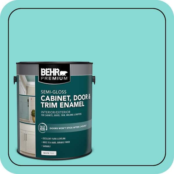 BEHR PREMIUM 1 gal. #P450-3 Rainwater Semi-Gloss Enamel Interior/Exterior Cabinet, Door & Trim Paint (2)
