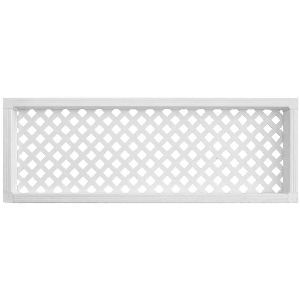 SnapFence 12 ft. x 17 in. White PVC Modular Wall Topper Kit-Easy Install Privacy and Decorative Fence (3-Pack)