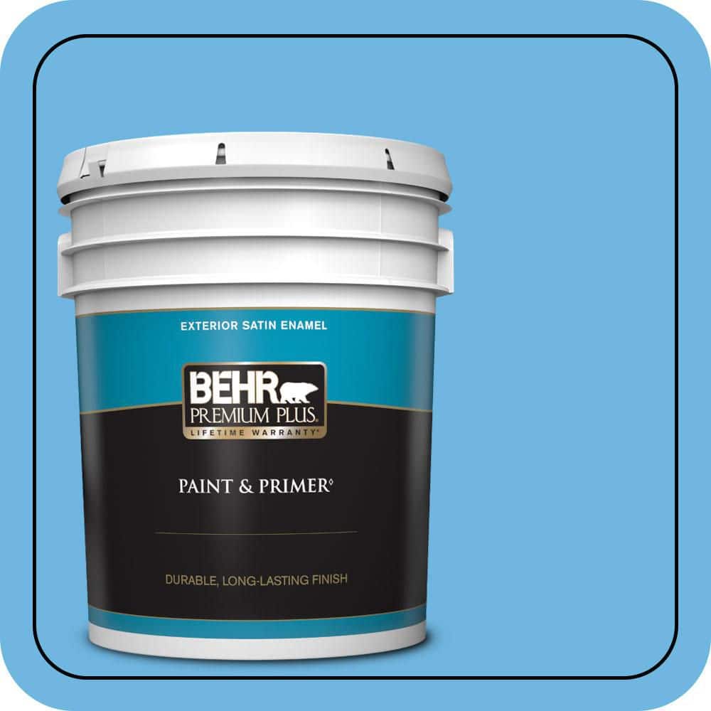 BEHR PREMIUM PLUS 5 gal. #P500-4 Life Force Satin Enamel Exterior Paint & Primer