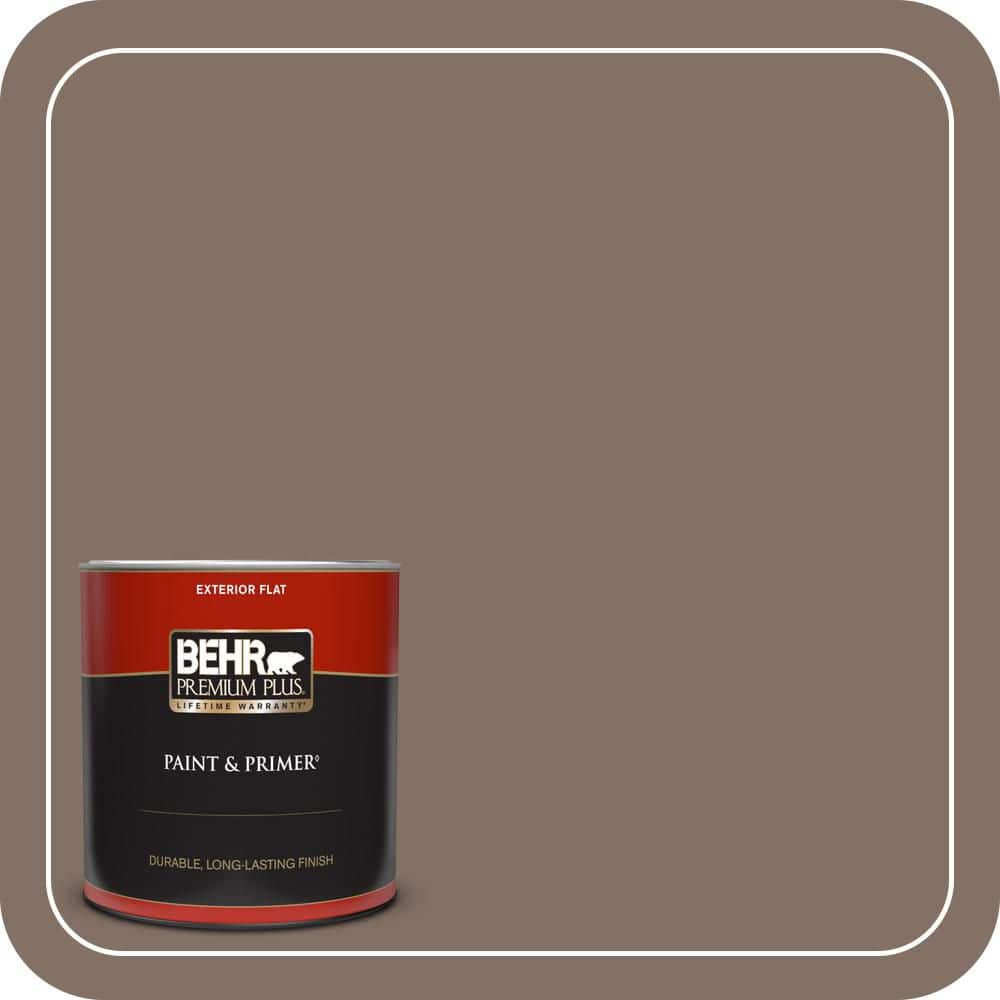BEHR PREMIUM PLUS 1 qt. #PPU5-17 Cardamom Spice Flat Exterior Paint & Primer