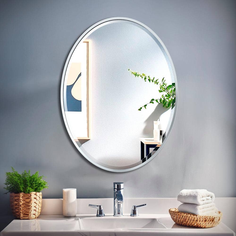 Gatco Flush 25 in. W 33 in. H Framed Beveled Edge Bathroom Vanity Mirror (1)