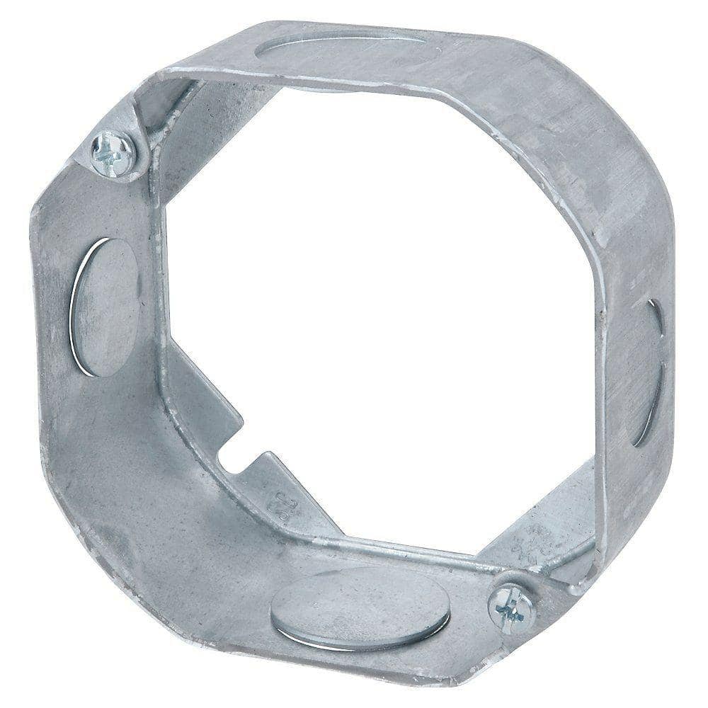 Steel City 4 in. 1-1/2 in. New Work Deep Pre-Galvanized Metal Octagon Electrical Box Extension Ring (551511234-25R) (1)