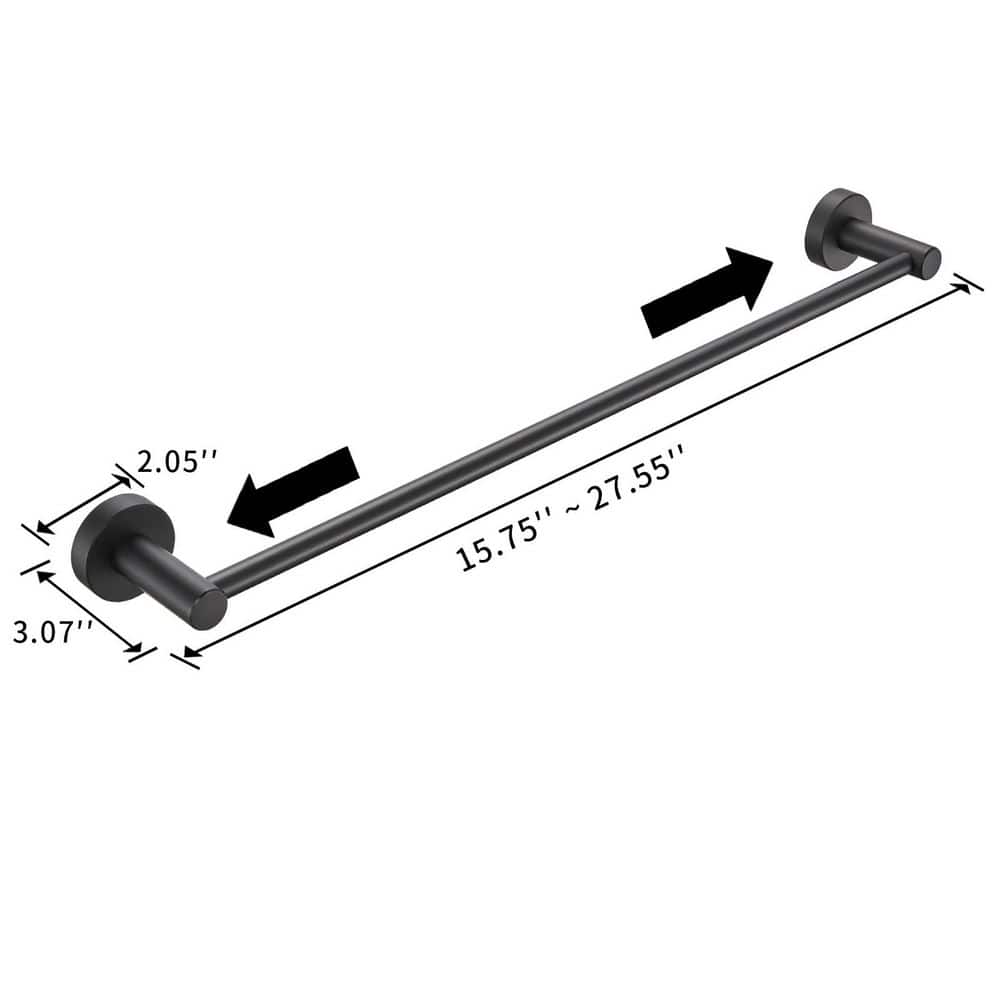 Unbranded 16-27 in. Adjustable Wall Mounted Thicken Space Aluminum 3-Pieces Towel Bar (4)
