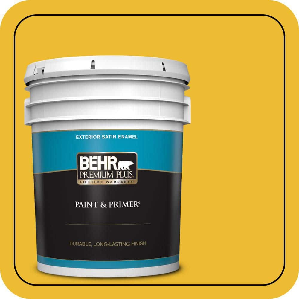 BEHR PREMIUM PLUS 5 gal. #T11-11 Lizard Breath Satin Enamel Exterior Paint & Primer