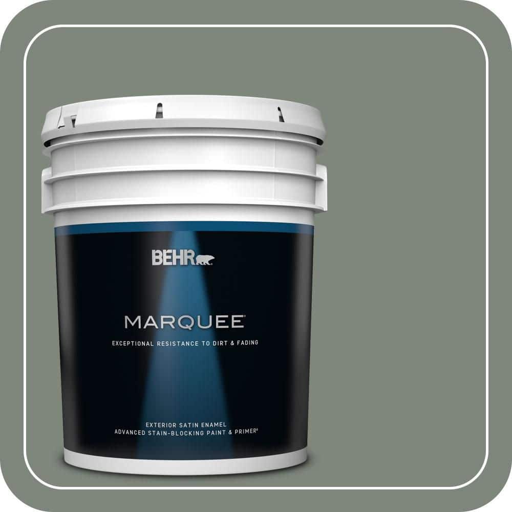 BEHR MARQUEE 5 gal. #N410-5 Village Green Satin Enamel Exterior Paint & Primer