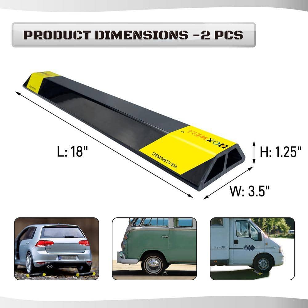 Angel Sar 18 in. x 1.25 in. H Heavy Duty Parking Aid for Garage, Easy to Install Parking Gadgets Protects Car (2-Pack) (2)