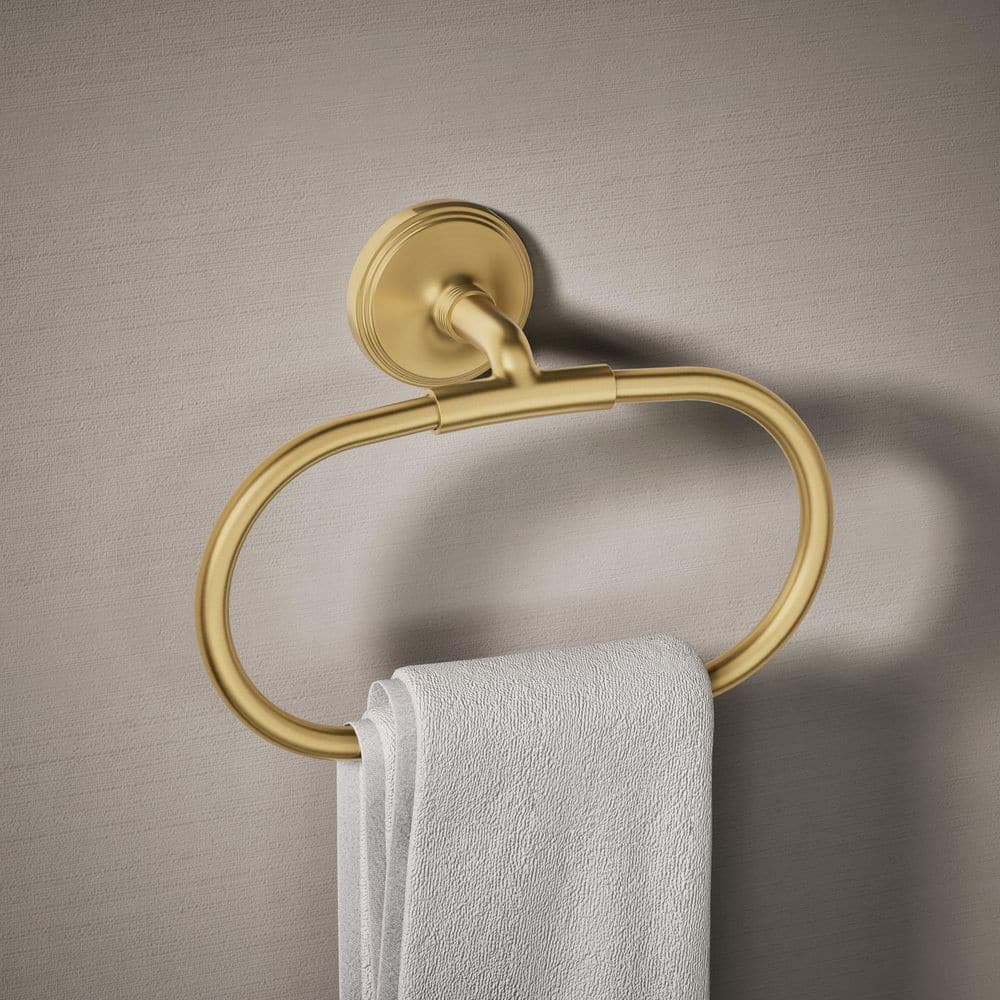 KOHLER Paces Wall Mounted Towel Ring in Vibrant Brushed Moderne Brass (2)