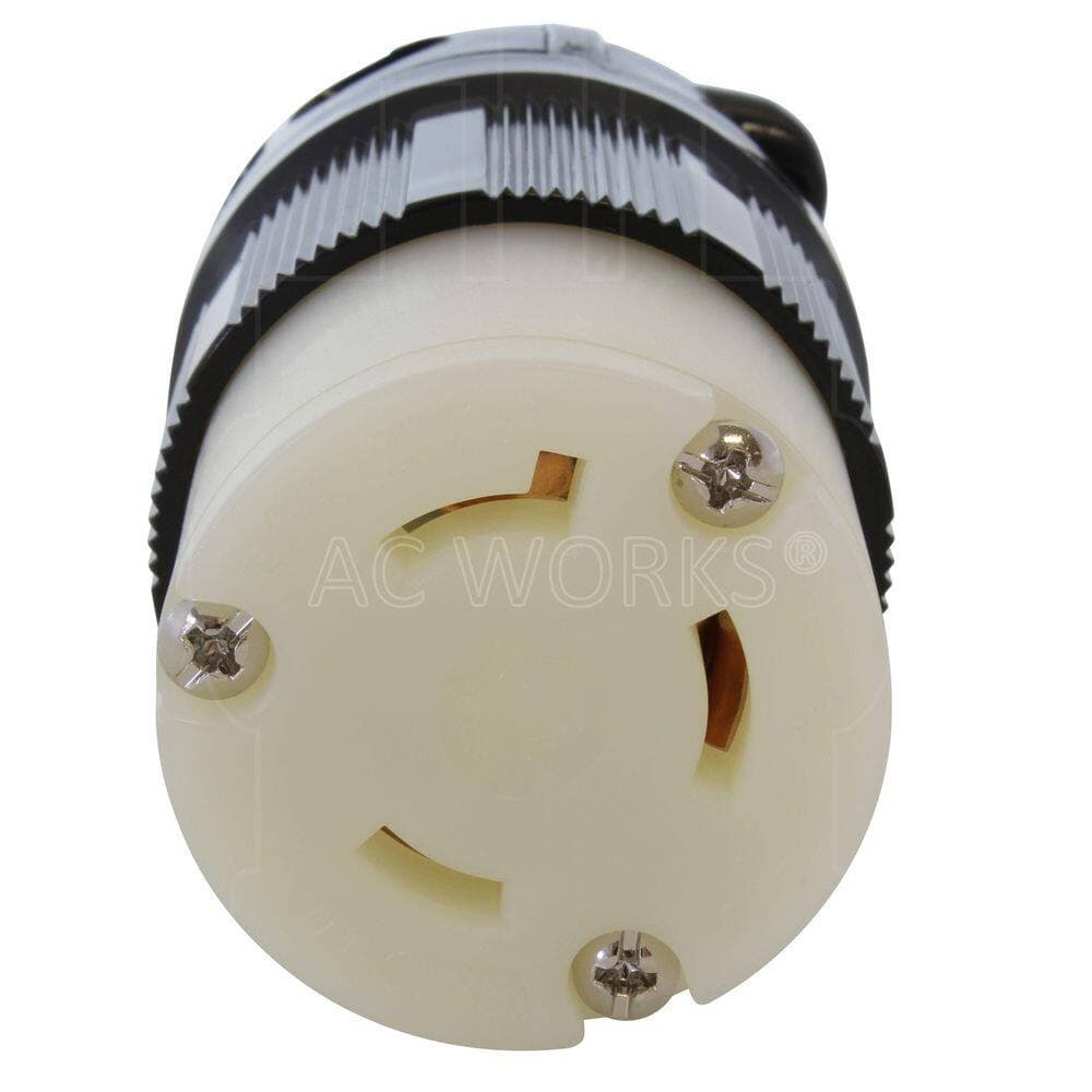 AC WORKS NEMA L7-30R 30A 277V 3-Prong Locking Female Connector in Black with UL, C-UL Approval (3)