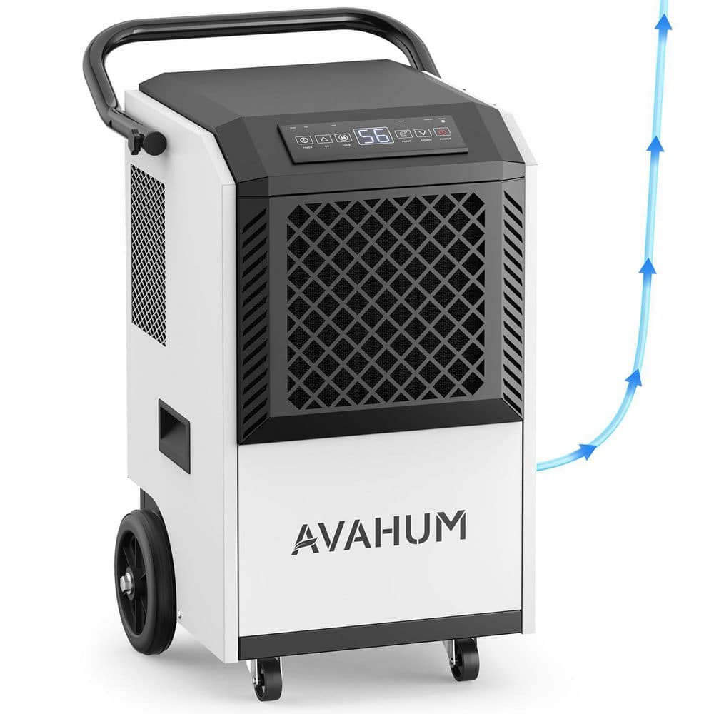 Edendirect 160 pt. 7500 sq. ft. Bucketless Commercial Dehumidifier in White with 2-in-1 Drainage, Auto Defrost, and Portable Wheels (2)