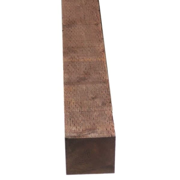 Unbranded Pressure-Treated Timber HF Brown Stain (Common: 6 in. x 6 in. x 8 ft.; Actual: 5.5 in. x 5.5 in. x 96 in.) (2)