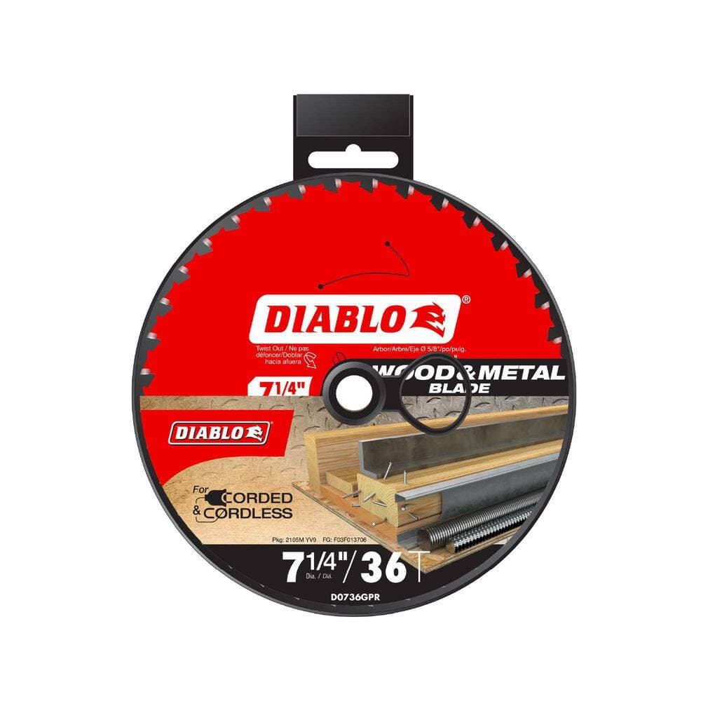DIABLO 7-1/4in. x 36-Tooth Carbide Circular Saw Blade for Wood and Metal (4)