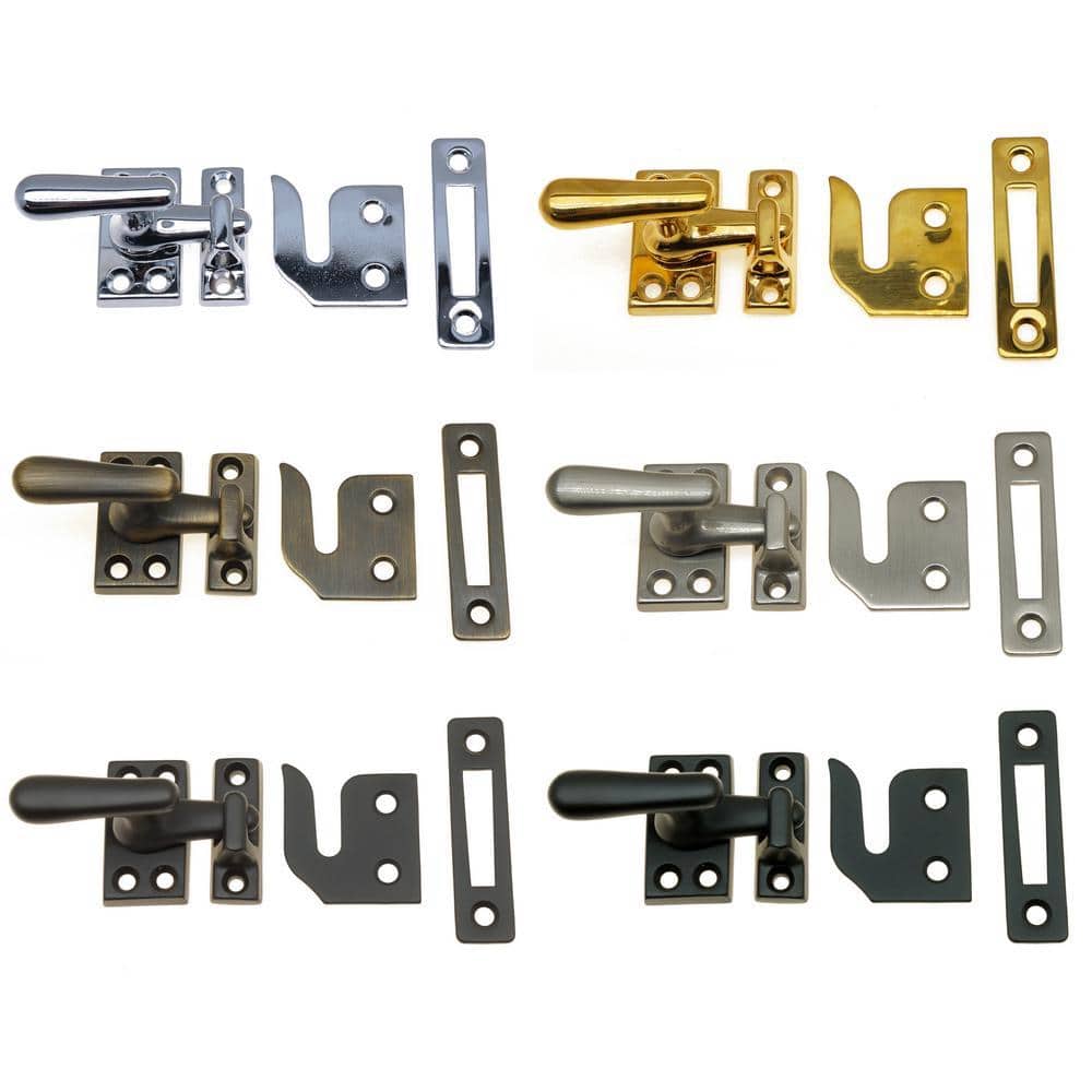 idh by St. Simons Polished Solid Brass Small Swing Lock Window Sash Lock with Casement Fastener (2)