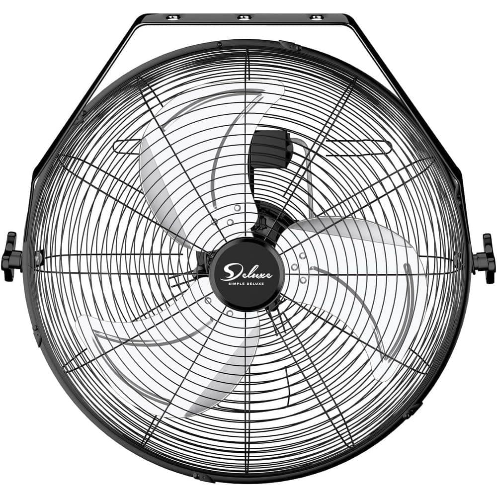 MELEZOOM 20 in. 3 fan speeds High Velocity Wall Mount Fan in Black with removable mesh cover, 360° Tilting (1)