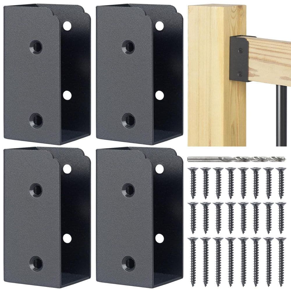 Afoxsos Stainless Steel Deck Railing Connector 2 x 4 w/ Hidden Design and Multiple Angle Use for Handrail End Connection 4 Pk (1)