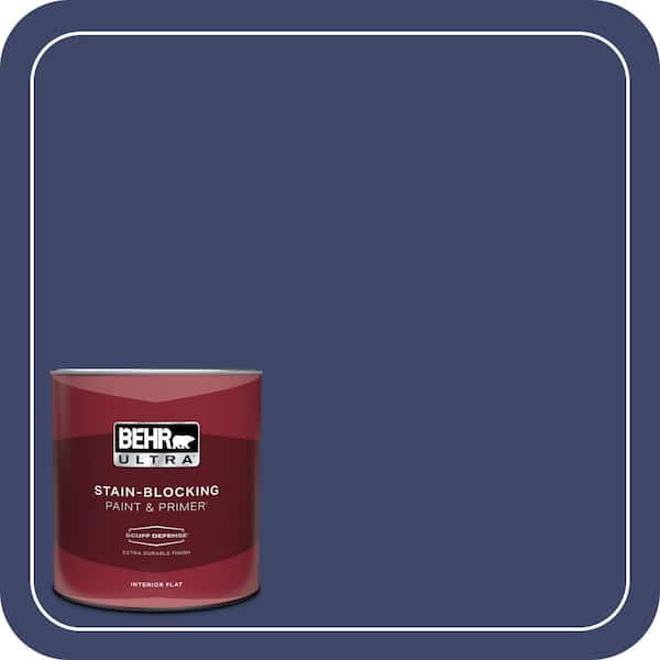 BEHR ULTRA 1 qt. #S-H-620 Midnight Sky Extra Durable Flat Interior Paint & Primer (2)