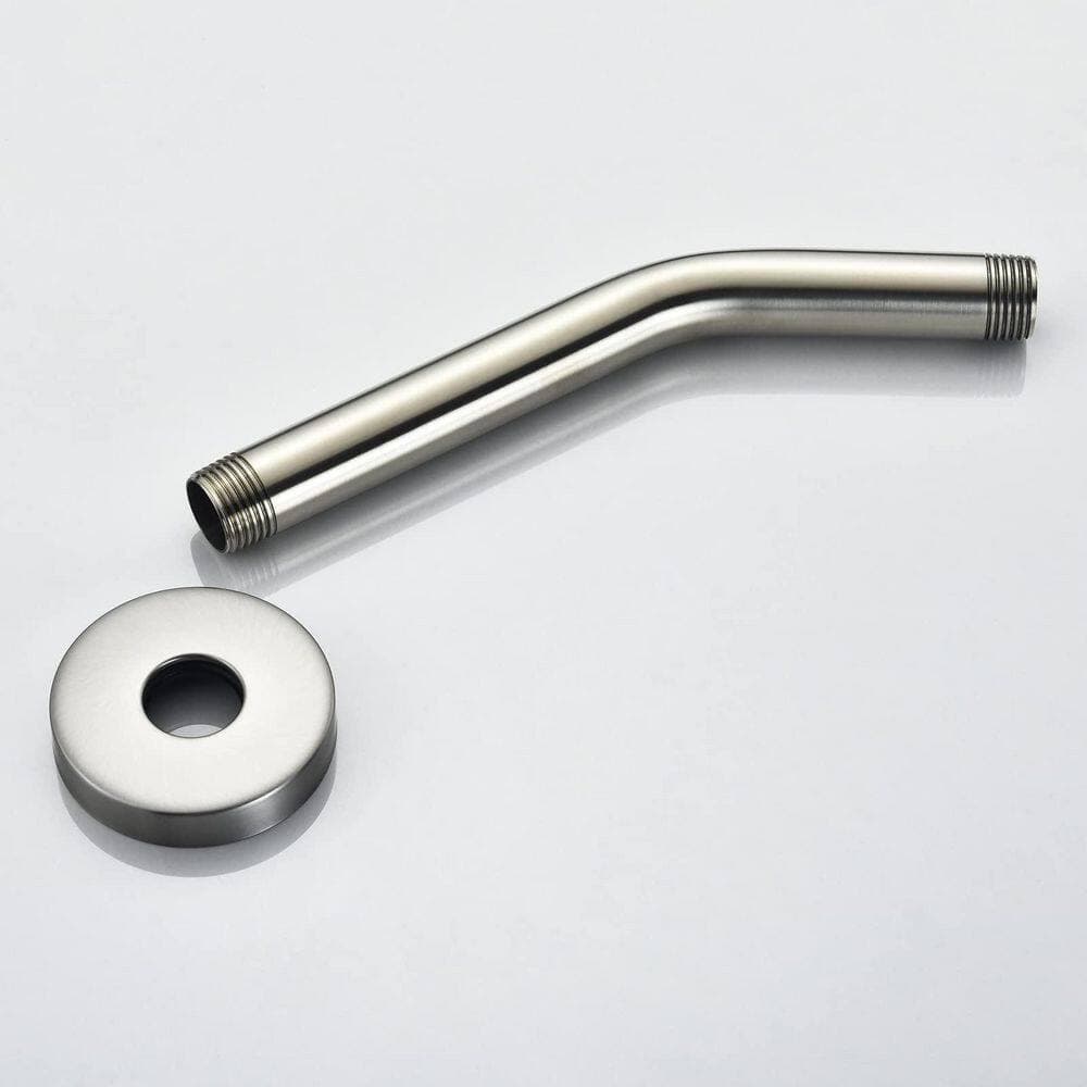 Helhom 7.52 in. Anti-leakage Ceiling Wall Mounted Solid Brass Shower Arm and Flange Replacement in Brushed Nickel (3)