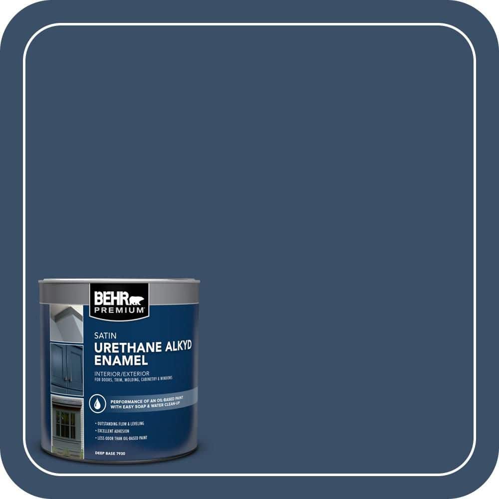 BEHR PREMIUM 1 qt. #M510-7 Inked Satin Enamel Urethane Alkyd Interior/Exterior Paint (1)