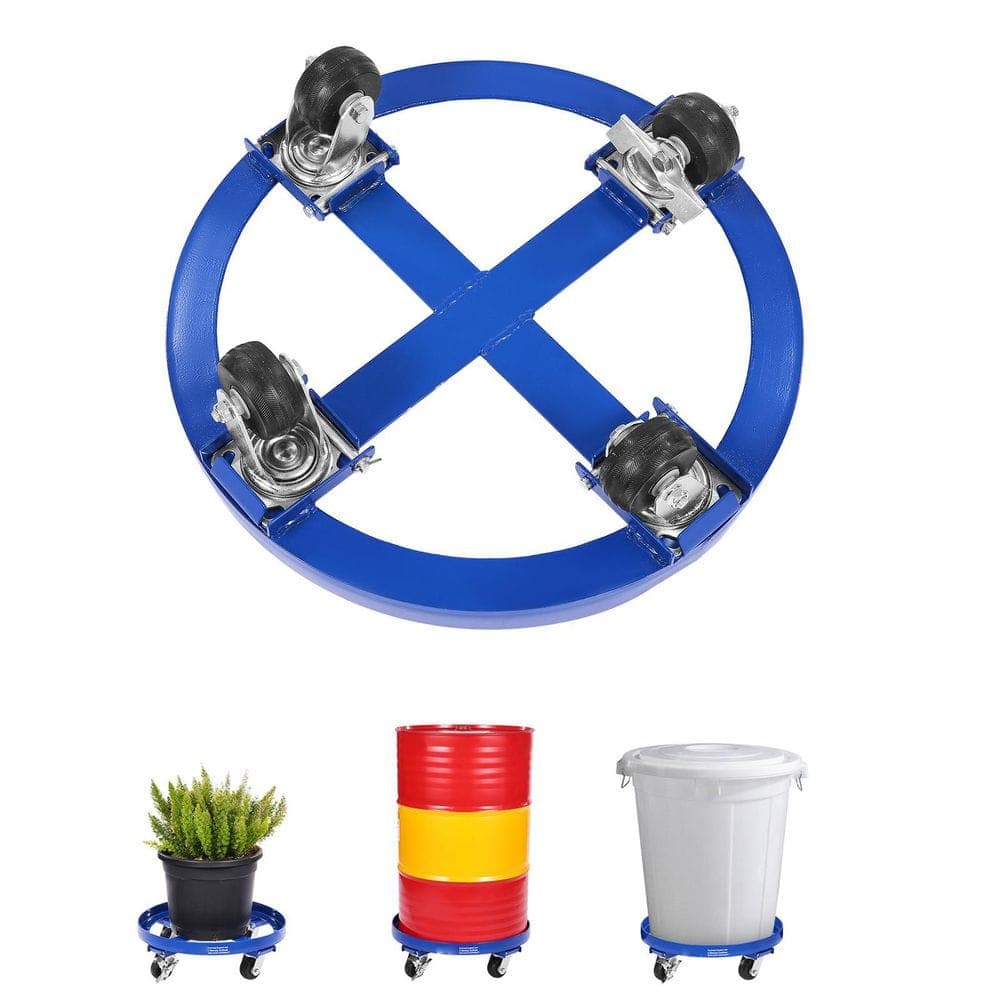 SVOPES 55 Gal. Drum Dolly, 2000 lbs. Capacity, Heavy-Duty Barrel Dolly with Cross Braces and 4 Swivel Casters for Drum Handling (1)