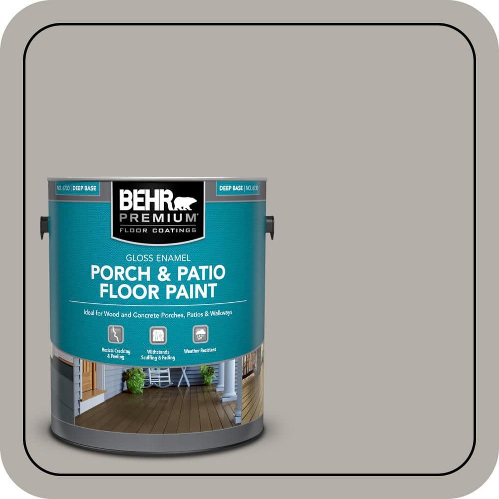 BEHR PREMIUM 1 gal. #T17-09 Laid Back Gray Gloss Enamel Interior/Exterior Porch and Patio Floor Paint