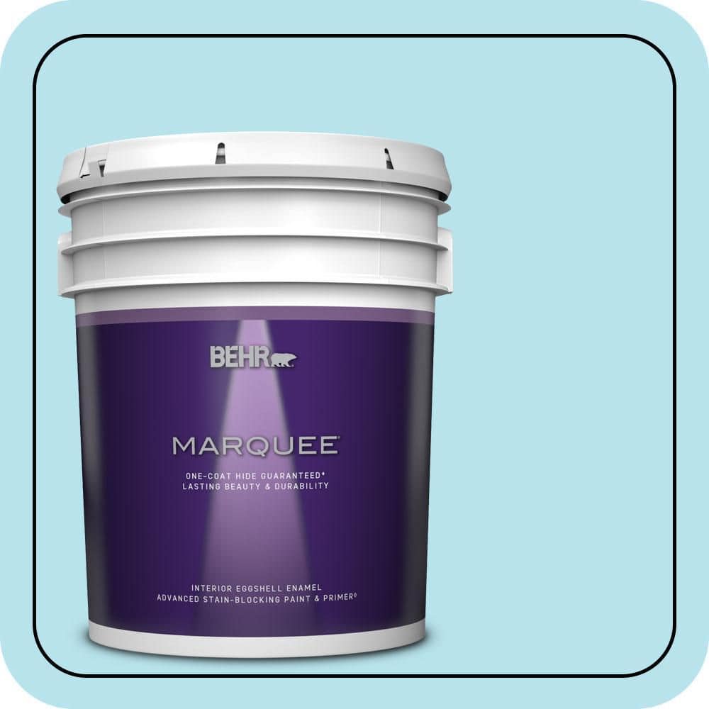 BEHR MARQUEE 5 gal. #P490-1 Ocean Front Eggshell Enamel Interior Paint & Primer
