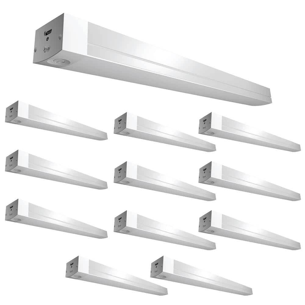 Feit Electric 12.5 in. Battery Operated LED White Rechargeable 4000K Cool White Under Cabinet Light (12-Pack)