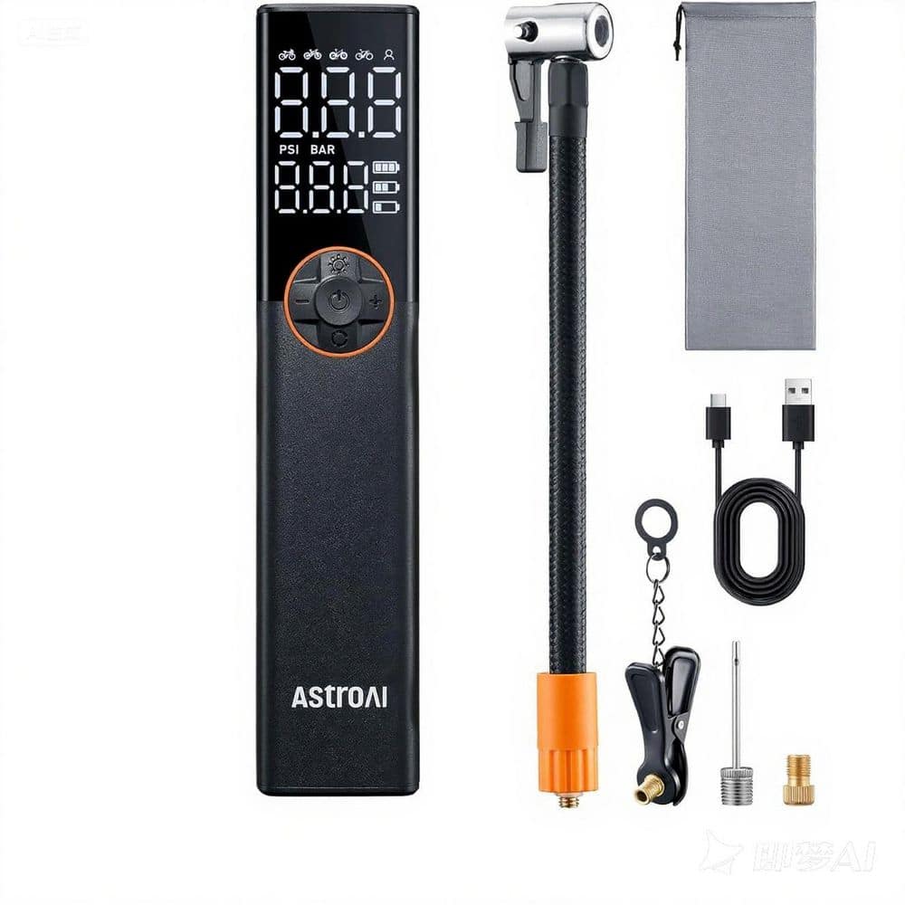 AstroAI L8 Electric Bike Pump, 150 PSI Bicycle Tire Inflator, E-Bike Air Pump (1)
