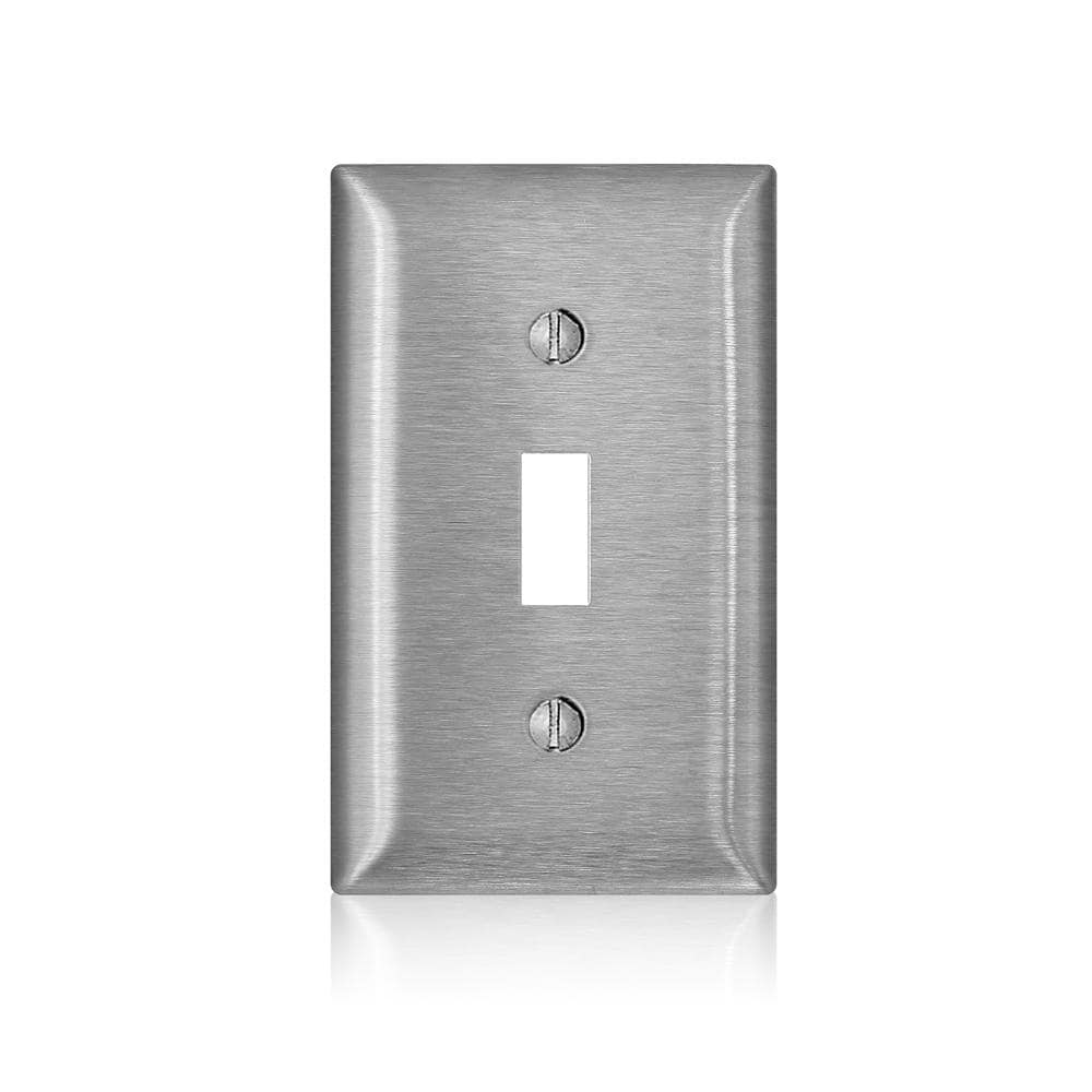 Leviton 1-Gang C-Series Toggle Switch Wallplate, Standard Size, Magnetic Stainless Steel SL1