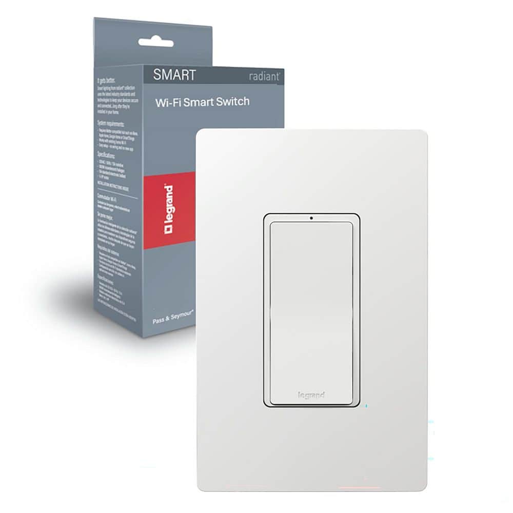 Legrand Radiant Smart Matter-Enabled Decorator Rocker Light Switch with Wi-Fi, White (1)