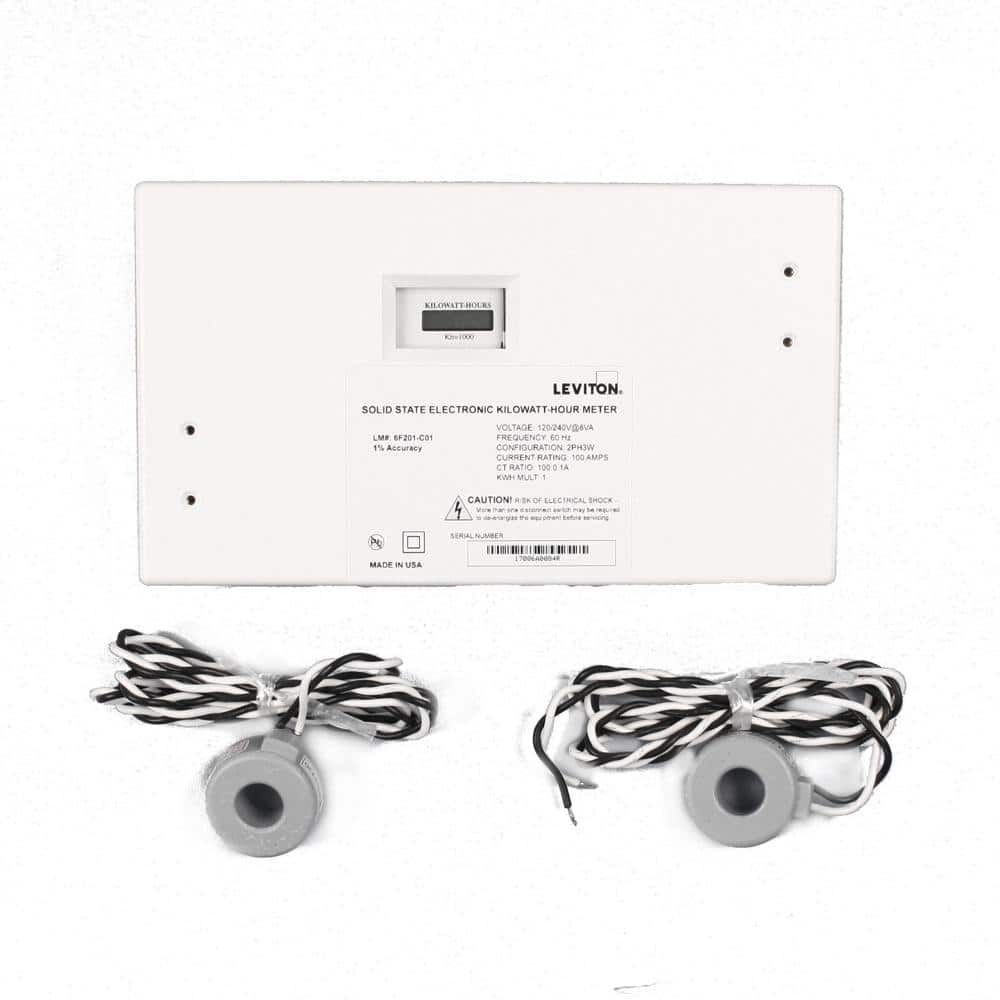 Leviton 100 Amp Mini Meter Kit with 2 Solid CTs and Indoor Enclosure, White MK240-1SW (2)
