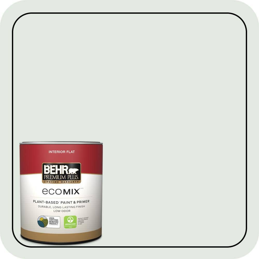 BEHR PREMIUM PLUS 1 qt. #PPL-56 Winter Veil Flat EcoMix Plant-Based Interior Paint & Primer (1)