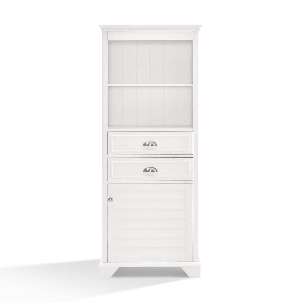 CROSLEY FURNITURE Lydia 23.5 in. W x 11.63 in. D x 60.13 in. H Linen Cabinet in White (3)