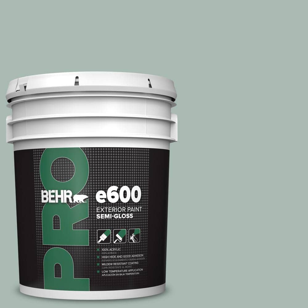 BEHR PRO 5 gal. #BXC-85 Quiet Teal Semi-Gloss Exterior Paint
