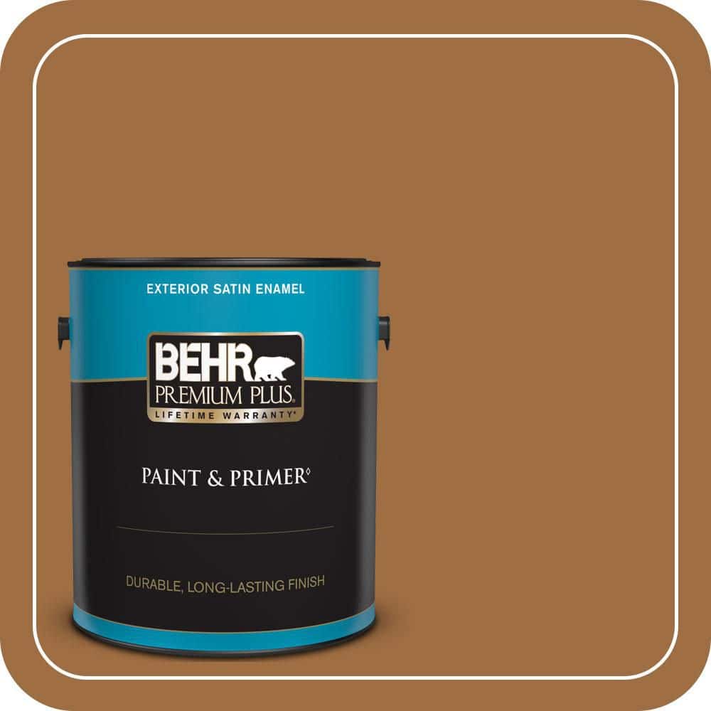 BEHR PREMIUM PLUS 1 gal. #S250-6 Desert Clay Satin Enamel Exterior Paint & Primer